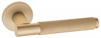 FCT832 Дверная ручка на круглой розетке Fratelli Cattini UNA X 7-FS-BS матовая латунь Италия