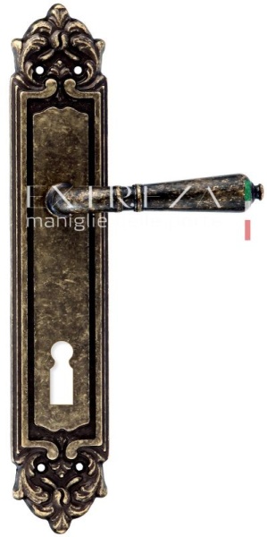 122218 Дверная ручка на планке PL02 EXTREZA PETRA 304 KEY античная бронза F23 классика многослойное