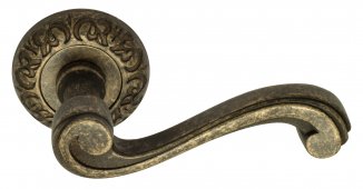 VNZ161 Дверная ручка на круглой розетке VENEZIA VIVALDI D4 античная бронза классика латунь Италия