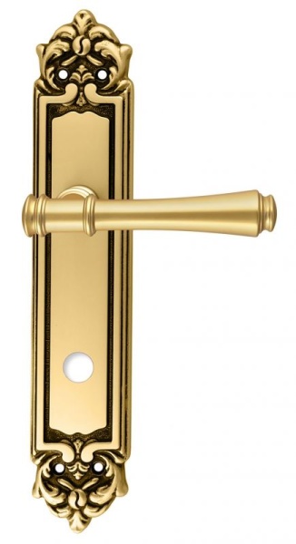 124294 Дверная ручка на планке PL02 EXTREZA PIERO 326 WC французское золото/патина F59 классика мног