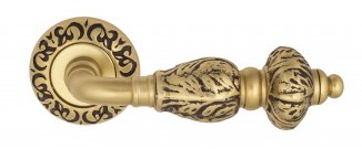 VNZ2073 Дверная ручка на круглой розетке VENEZIA LUCRECIA D4 французское золото/коричневый классика 