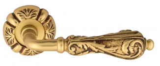 VNZ1449 Дверная ручка на круглой розетке VENEZIA MONTE CRISTO D5 французское золото/коричневый класс