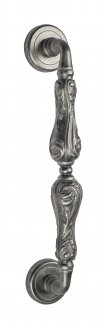 VNZ577 Дверная ручка скоба VENEZIA MONTE CRISTO  D1 310мм (260мм) античное серебро латунь Италия