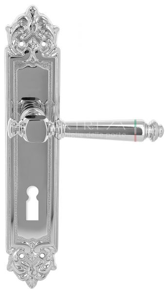 121534 Дверная ручка на планке PL02 EXTREZA VERONIKA 325  KEY полированный хром F04 классика многосл