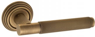 FCT882 Дверная ручка на круглой розетке Fratelli Cattini UNA X D8-BY матовая бронза латунь Италия