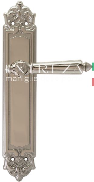 122069 Дверная ручка на планке PL02 EXTREZA LEON 303 полированный никель F21 классика многослойное г