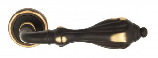 VNZ857 Дверная ручка на круглой розетке VENEZIA ANAFESTO D1 темная бронза классика латунь Италия