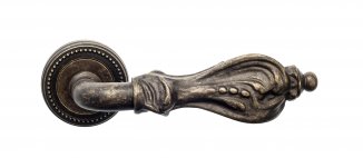 VNZ059 Дверная ручка на круглой розетке VENEZIA FLORENCE D3 античная бронза классика латунь Италия