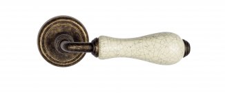 VNZ940 Дверная ручка на круглой розетке VENEZIA COLOSSEO D1 античная бронза классика латунь Италия