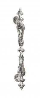 VNZ1441 Дверная ручка скоба VENEZIA MARGHERITA 625мм (465мм) натуральное серебро/черный  латунь Итал