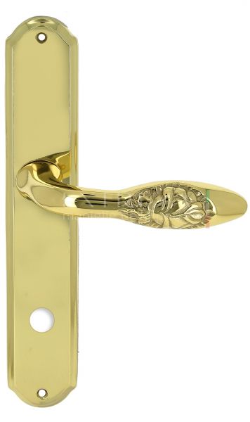 122489 Дверная ручка на планке PL01 EXTREZA MIREL-ROSE WC полированное золото F01 классика многослой