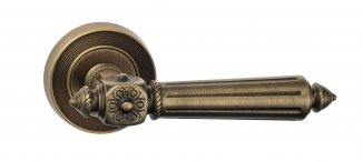 VNZ3666 Дверная ручка на круглой розетке VENEZIA CASTELLO D6 матовая бронза классика латунь Италия