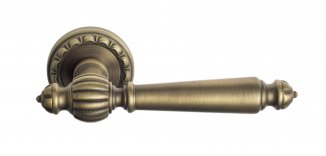 VNZ125 Дверная ручка на круглой розетке VENEZIA PELLESTRINA D2 матовая бронза классика латунь Италия