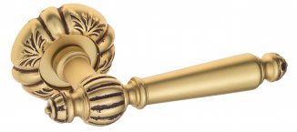 VNZ1672 Дверная ручка на круглой розетке VENEZIA PELLESTRINA D5 французское золото/коричневый класси