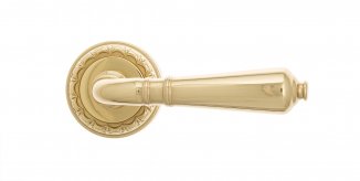 VNZ142 Дверная ручка на круглой розетке VENEZIA VIGNOLE D2 полированная латунь классика латунь Итали
