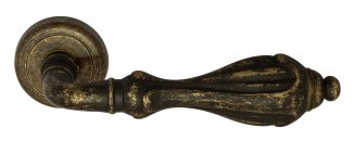 VNZ852 Дверная ручка на круглой розетке VENEZIA ANAFESTO D1 античная бронза классика латунь Италия