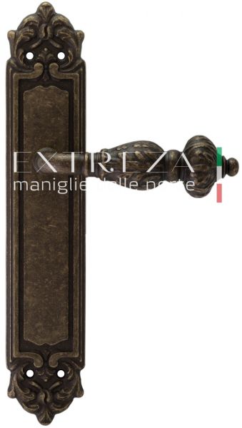 121408 Дверная ручка на круглой розетке PL02 EXTREZA TESLA  315 античная бронза F23 классика многосл