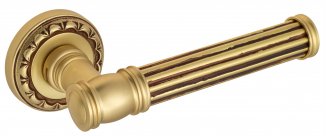 VNZ3646 Дверная ручка на круглой розетке VENEZIA IMPERO D2 французское золото/коричневый классика ла