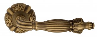 VNZ2107 Дверная ручка на круглой розетке VENEZIA OLIMPO D5 матовая бронза классика латунь Италия