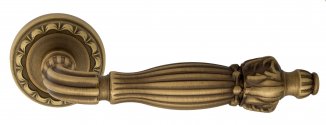 VNZ1294 Дверная ручка на круглой розетке VENEZIA OLIMPO D2 матовая бронза классика латунь Италия