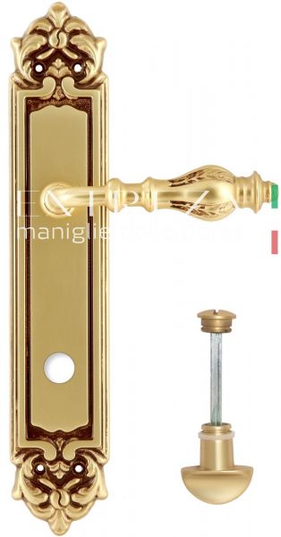 118657 Дверная ручка на планке PL02 EXTREZA EVITA 301 WC французское золото/коричневый классика мног