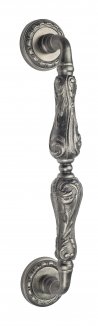 VNZ580 Дверная ручка скоба VENEZIA MONTE CRISTO  D2 313мм (260мм) античное серебро латунь Италия