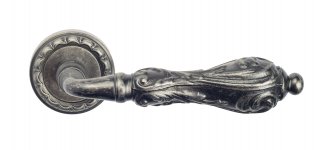 VNZ112 Дверная ручка на круглой розетке VENEZIA MONTE CRISTO D2 античное серебро классика латунь Ита