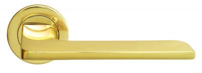 75859 Ручка на круглой розетке Morelli NC-8 полированное золото тонкая модерн латунь Италия