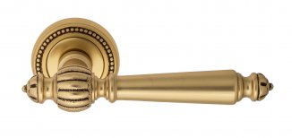 VNZ1242 Дверная ручка на круглой розетке VENEZIA PELLESTRINA D3 французское золото/коричневый класси