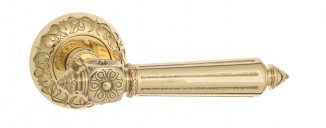 VNZ032 Дверная ручка на круглой розетке VENEZIA CASTELLO D4 полированная латунь классика латунь Итал