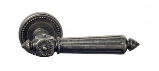 VNZ026 Дверная ручка на круглой розетке VENEZIA CASTELLO D3 античное серебро классика латунь Италия