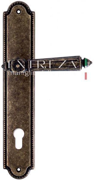 122078 Дверная ручка на планке PL03 EXTREZA LEON 303 CYL античная бронза F23 классика многослойное г