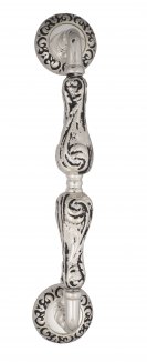 VNZ2223 Дверная ручка скоба VENEZIA MONTE CRISTO  D4 320мм (260мм) натуральное серебро/черный  латун