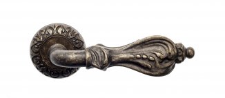 VNZ062 Дверная ручка на круглой розетке VENEZIA FLORENCE D4 античная бронза классика латунь Италия