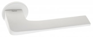 VNZ3624 Дверная ручка на круглой розетке VENEZIA UNIQUE SIMPLE FSR матовый белый модерн zamak (ЦАМ) 
