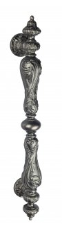 VNZ574 Дверная ручка скоба VENEZIA MARGHERITA 625мм (465мм) античное серебро латунь Италия