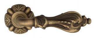 VNZ2818 Дверная ручка на круглой розетке VENEZIA FLORENCE D5 матовая бронза классика латунь Италия