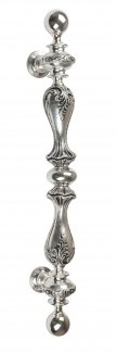 VNZ1442 Дверная ручка скоба VENEZIA PALAZZO 640мм (445мм) натуральное серебро/черный  латунь Италия