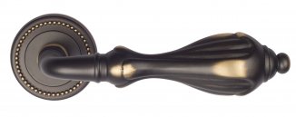 VNZ871 Дверная ручка на круглой розетке VENEZIA ANAFESTO D3 темная бронза классика латунь Италия