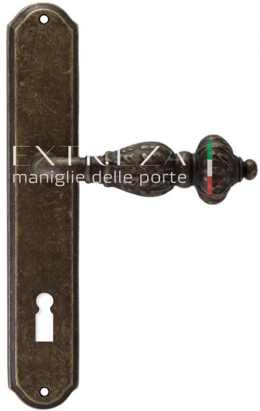 121394 Дверная ручка на планке PL01 EXTREZA NINA 317 KEY античная бронза F23 классика многослойное г