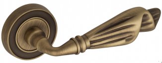 VNZ1846 Дверная ручка на круглой розетке VENEZIA OPERA D6 матовая бронза классика латунь Италия