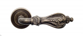 VNZ3662 Дверная ручка на круглой розетке VENEZIA FLORENCE D6 античная бронза классика латунь Италия