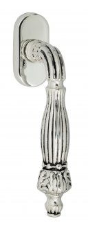 VNZ2110 Ручка оконная VENEZIA OLIMPO  FW натуральное серебро/черный  латунь Италия