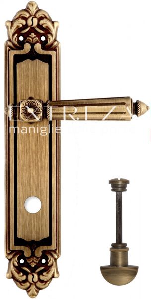 117585 Дверная ручка на планке PL02 EXTREZA LEON 303 WC матовая бронза F03 классика многослойное гал