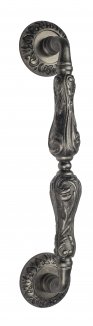 VNZ586 Дверная ручка скоба VENEZIA MONTE CRISTO  D4 320мм (260мм) античное серебро латунь Италия