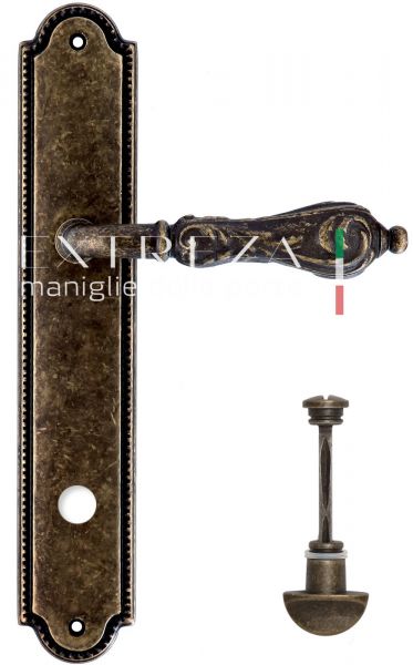 121995 Дверная ручка на планке PL03 EXTREZA GRETA 302 WC античная бронза F23 классика многослойное г