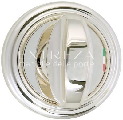 97039 Фиксатор поворотный на круглой розетке EXTREZA WC R01 натуральное серебро/черный  F24 классика