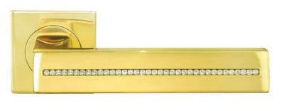 86022 Ручка на квадратной розетке Morelli DC-3 полированное золото тонкая модерн латунь Италия