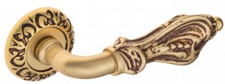 VNZ3194 Дверная ручка на круглой розетке VENEZIA FLORENCE D4 французское золото/коричневый классика 