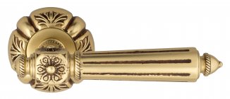 VNZ2835 Дверная ручка на круглой розетке VENEZIA CASTELLO D5 французское золото/коричневый классика 